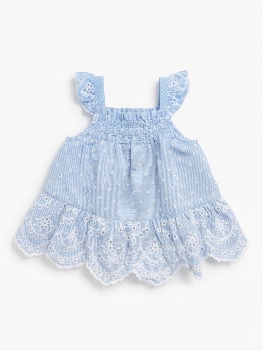 Light Blue Eyelet Baby Dress
